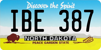ND license plate IBE387