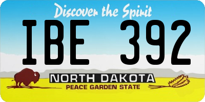 ND license plate IBE392
