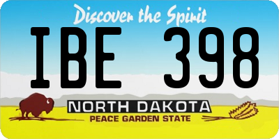 ND license plate IBE398