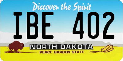 ND license plate IBE402
