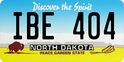 ND license plate IBE404