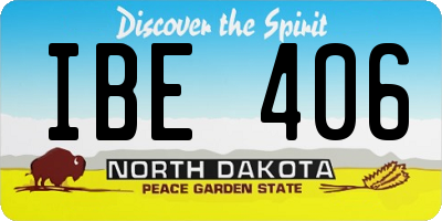 ND license plate IBE406