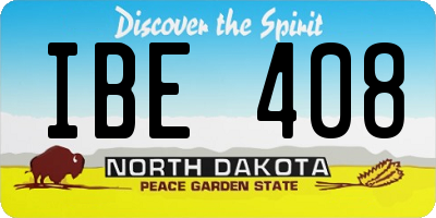 ND license plate IBE408