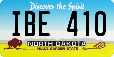 ND license plate IBE410