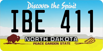 ND license plate IBE411