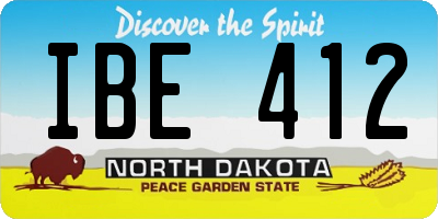 ND license plate IBE412