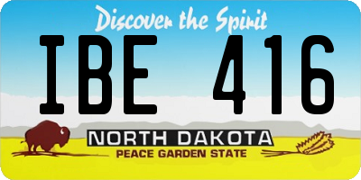 ND license plate IBE416