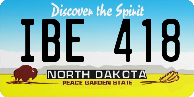 ND license plate IBE418