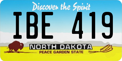 ND license plate IBE419
