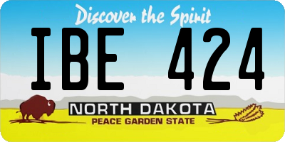 ND license plate IBE424
