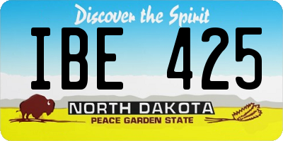 ND license plate IBE425