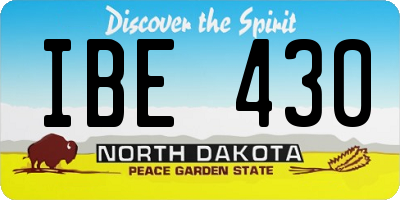 ND license plate IBE430