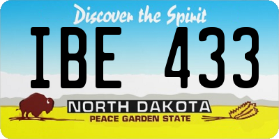 ND license plate IBE433