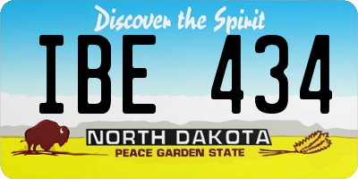 ND license plate IBE434
