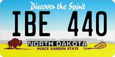 ND license plate IBE440