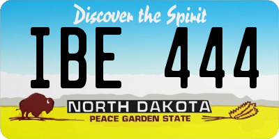 ND license plate IBE444