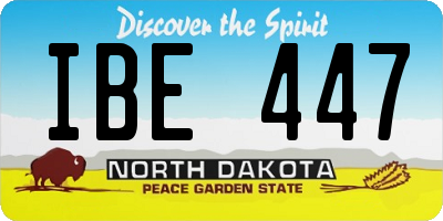 ND license plate IBE447