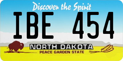 ND license plate IBE454