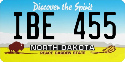 ND license plate IBE455