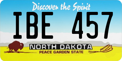 ND license plate IBE457