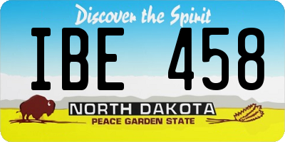 ND license plate IBE458