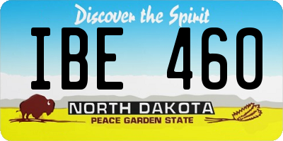 ND license plate IBE460