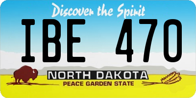 ND license plate IBE470