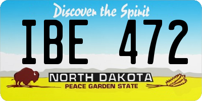 ND license plate IBE472