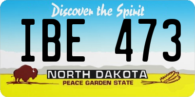 ND license plate IBE473