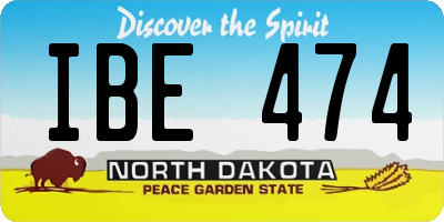 ND license plate IBE474