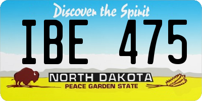 ND license plate IBE475