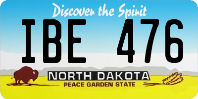 ND license plate IBE476