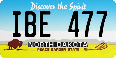 ND license plate IBE477