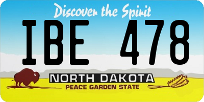 ND license plate IBE478