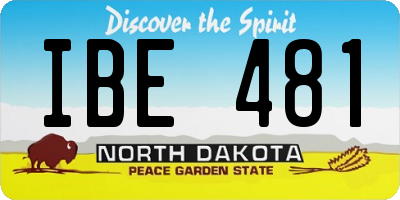 ND license plate IBE481