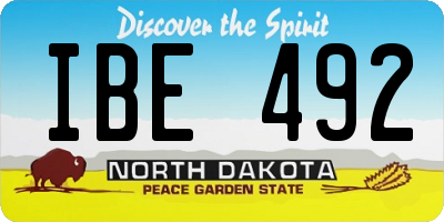 ND license plate IBE492