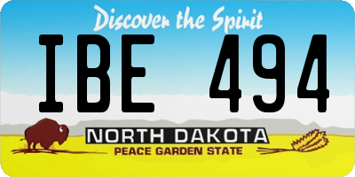 ND license plate IBE494