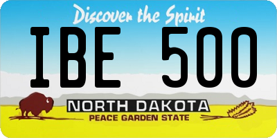 ND license plate IBE500
