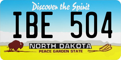 ND license plate IBE504