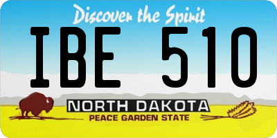 ND license plate IBE510