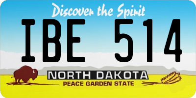 ND license plate IBE514