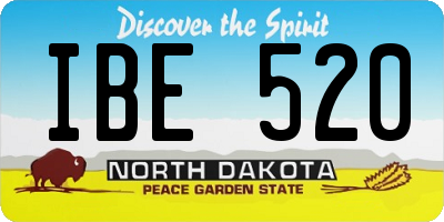ND license plate IBE520