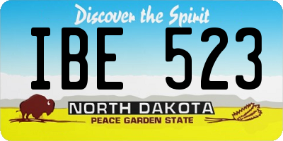 ND license plate IBE523