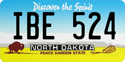 ND license plate IBE524