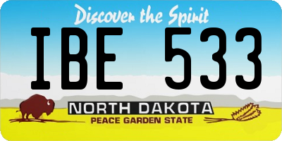 ND license plate IBE533
