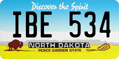 ND license plate IBE534