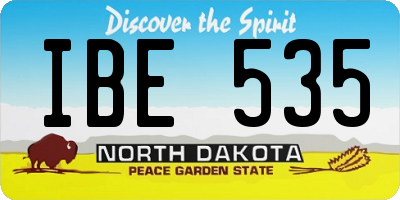 ND license plate IBE535