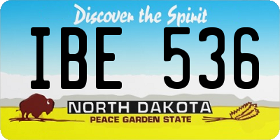 ND license plate IBE536