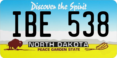 ND license plate IBE538