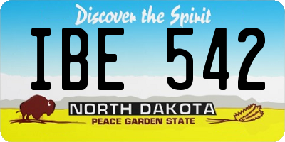 ND license plate IBE542